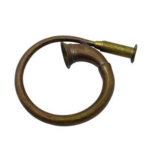 Vintage Brass Christmas French Horn Bugle Hanging Ornament Decoration 5 inches